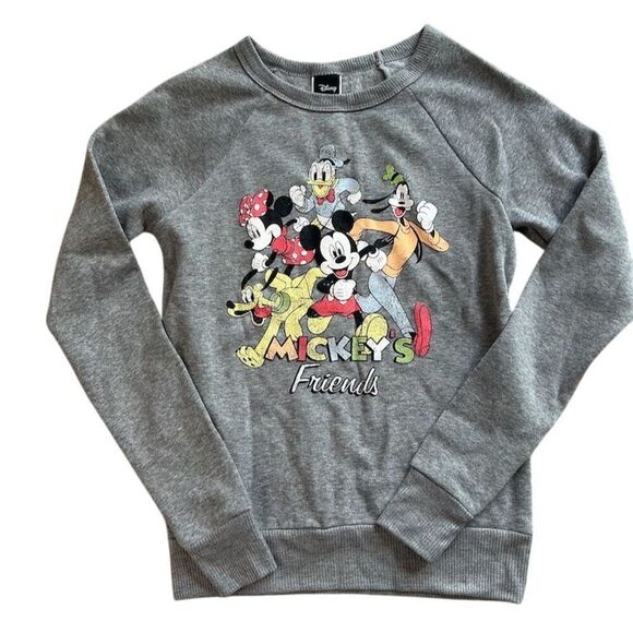 Disney Mickey Mouse & Friends Graphic Sweatshirt Unisex Gray Size S - Picture 1 of 7